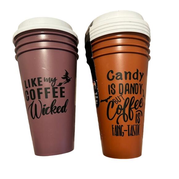 New Reusable Halloween 16 oz Travel Coffee Cups Coffee Wicket Candy is Dandy - Picture 1 of 2